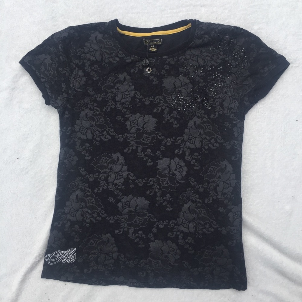 Akademiks Black Glitter Top